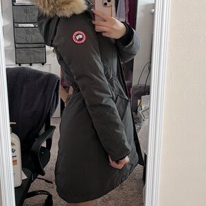 Canada Goose Rossclair Women's Parka Graphite # 2580L Coyote Fur Trim Hood Sz XS
